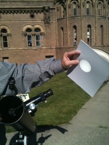 Projected Image of the Transit of Venus - Low Tech Viewing